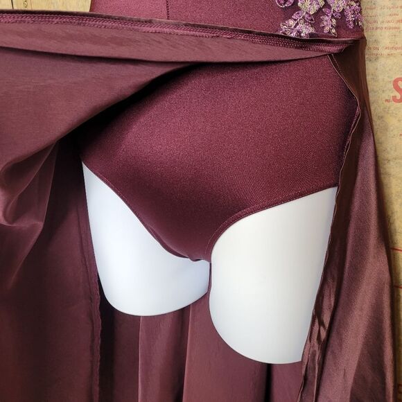 WEISSMAN‎ burgundy black current Chasing Cars dance contemporary jazz costume M - Picture 7 of 10